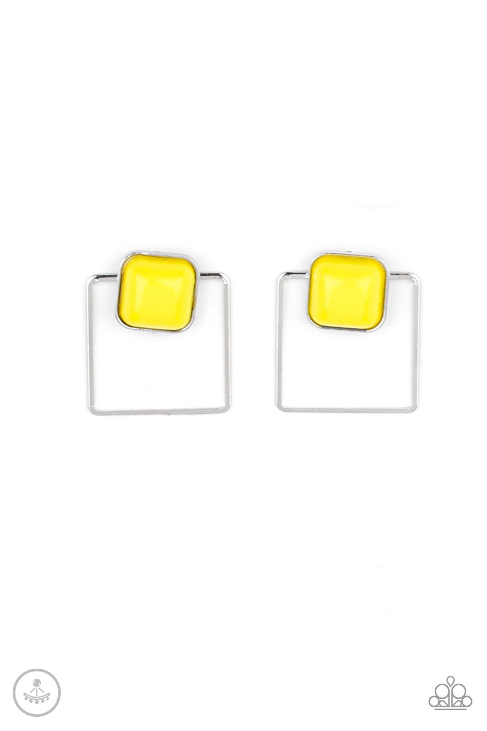 FLAIR and square yellow post earring